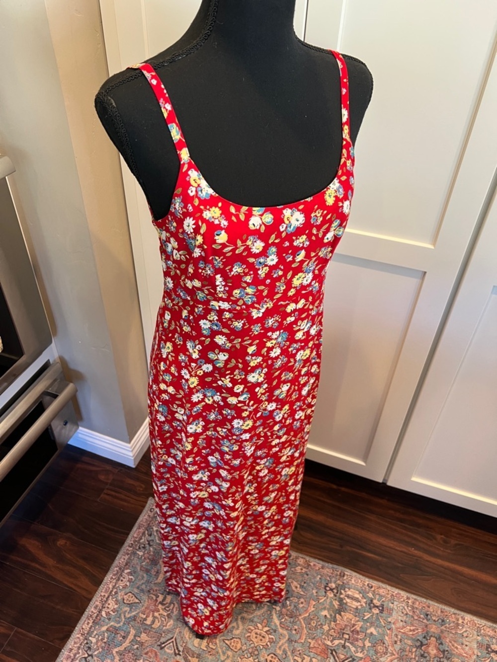 Rabbit Rabbit Rabbit Red Floral Dress with Yellow & Blue Blooms Size 4P - Picture 10 of 10